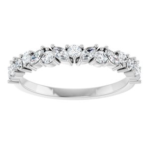 Platinum 1/2 CTW Natural Diamond Anniversary Band