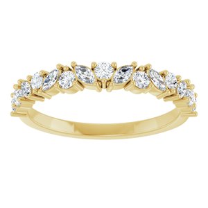 14K Yellow 1/2 CTW Natural Diamond Anniversary Band