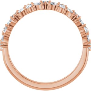14K Rose 1/2 CTW Natural Diamond Anniversary Band