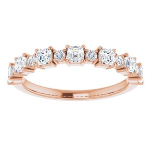 14K Rose 3/4 CTW Natural Diamond Anniversary Band