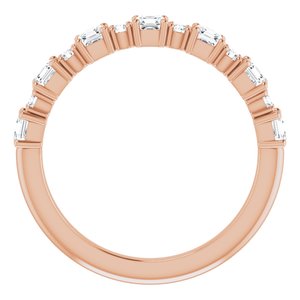 14K Rose 3/4 CTW Natural Diamond Anniversary Band