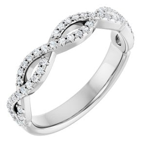 Platinum 1/5 CTW Natural Diamond Infinity-Inspired Anniversary Band