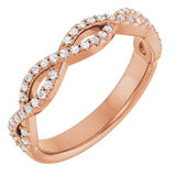 14K Rose 1/5 CTW Natural Diamond Infinity-Inspired Anniversary Band