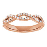 14K Rose 1/5 CTW Natural Diamond Infinity-Inspired Anniversary Band