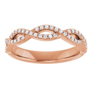 14K Rose 1/5 CTW Natural Diamond Infinity-Inspired Anniversary Band