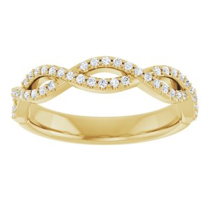 14K Yellow 1/5 CTW Natural Diamond Infinity-Inspired Anniversary Band