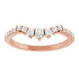 14K Rose 1/3 CTW Natural Diamond Contour Band