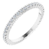 14K White 3/8 CTW Natural Diamond Eternity Band Size 5