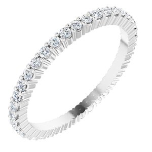 14K White 3/8 CTW Natural Diamond Eternity Band Size 5