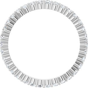 14K White 1/2 CTW Natural Diamond Eternity Band Size 5