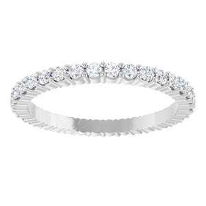 14K White 1/2 CTW Natural Diamond Eternity Band Size 5