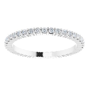14K White 3/8 CTW Natural Diamond Eternity Band Size 5
