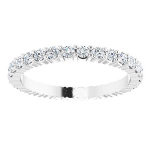 14K White 5/8 CTW Natural Diamond Eternity Band Size 5