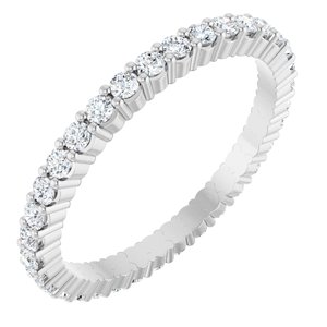 14K White 1/2 CTW Natural Diamond Eternity Band Size 5
