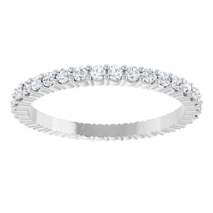 14K White 1/2 CTW Natural Diamond Eternity Band Size 6