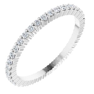 14K White 3/8 CTW Natural Diamond Eternity Band Size 6