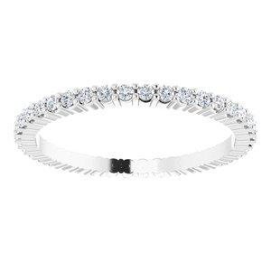 14K White 3/8 CTW Natural Diamond Eternity Band Size 6