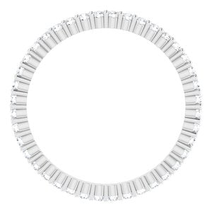 14K White 3/8 CTW Natural Diamond Eternity Band Size 6