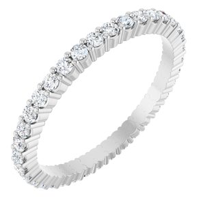 14K White 1/2 CTW Natural Diamond Eternity Band Size 6