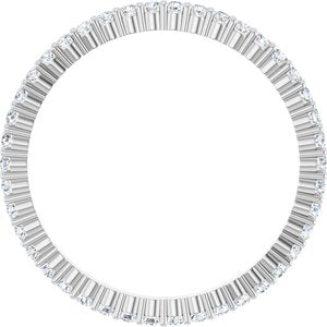 14K White 3/8 CTW Natural Diamond Eternity Band Size 7