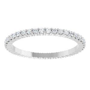 14K White 3/8 CTW Natural Diamond Eternity Band Size 7