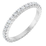 14K White 5/8 CTW Natural Diamond Eternity Band Size 7