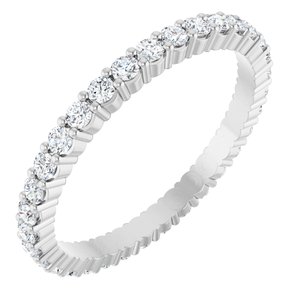 14K White 5/8 CTW Natural Diamond Eternity Band Size 7