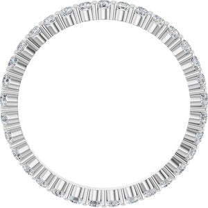14K White 5/8 CTW Natural Diamond Eternity Band Size 7
