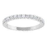 14K White 5/8 CTW Natural Diamond Eternity Band Size 7