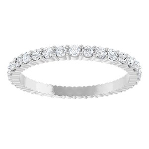 14K White 5/8 CTW Natural Diamond Eternity Band Size 7