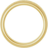 14K Yellow 3.2 mm Milgrain Edge Floral Flat Band Size 4