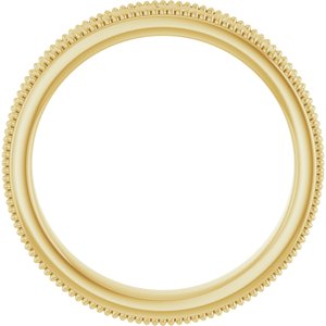 14K Yellow 3.2 mm Milgrain Edge Floral Flat Band Size 4