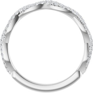 14K White 1/5 CTW Natural Diamond Band for 6.5 mm Round Ring