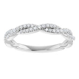 14K White 1/5 CTW Natural Diamond Band for 6.5 mm Round Ring