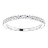 14K White 1/4 CTW Natural Diamond Band for 6.5 mm Round Ring