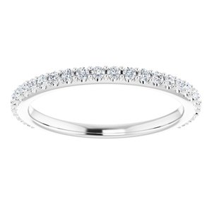 14K White 1/4 CTW Natural Diamond Band for 6.5 mm Round Ring