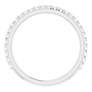 14K White 1/4 CTW Natural Diamond Band for 6.5 mm Round Ring