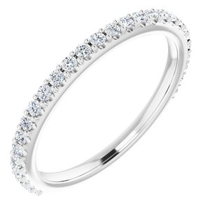 14K White 1/4 CTW Natural Diamond Band for 6.5 mm Round Ring