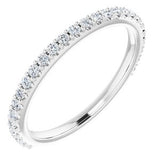 Platinum 1/4 CTW Natural Diamond Band for 6.5 mm Round Ring