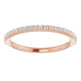 14K Rose 1/5 CTW Natural Diamond Band for 6x6 mm Cushion Ring