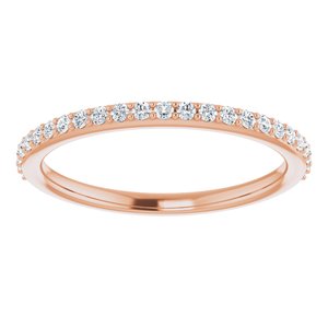 14K Rose 1/5 CTW Natural Diamond Band for 6x6 mm Cushion Ring