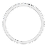 14K White 1/5 CTW Natural Diamond Band for 6x6 mm Cushion Ring