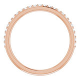 14K Rose 1/5 CTW Natural Diamond Band for 6x6 mm Cushion Ring