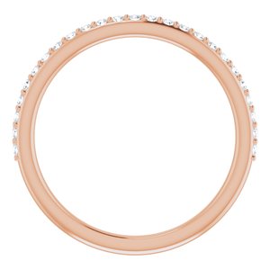 14K Rose 1/5 CTW Natural Diamond Band for 6x6 mm Cushion Ring