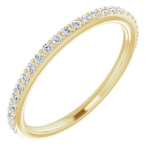 14K Yellow 1/5 CTW Natural Diamond Band for 6x6 mm Cushion Ring