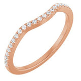 14K Rose 1/8 CTW Natural Diamond Contour Band