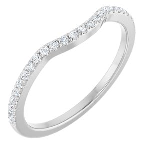 14K White 1/8 CTW Natural Diamond Contour Band