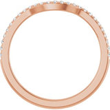 14K Rose 1/8 CTW Natural Diamond Contour Band