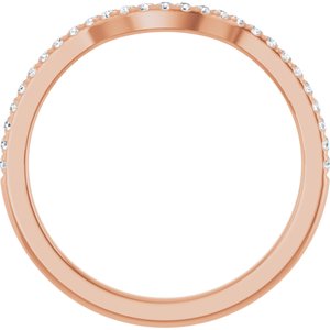 14K Rose 1/8 CTW Natural Diamond Contour Band