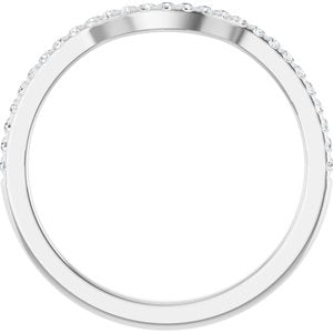 14K White 1/8 CTW Natural Diamond Contour Band